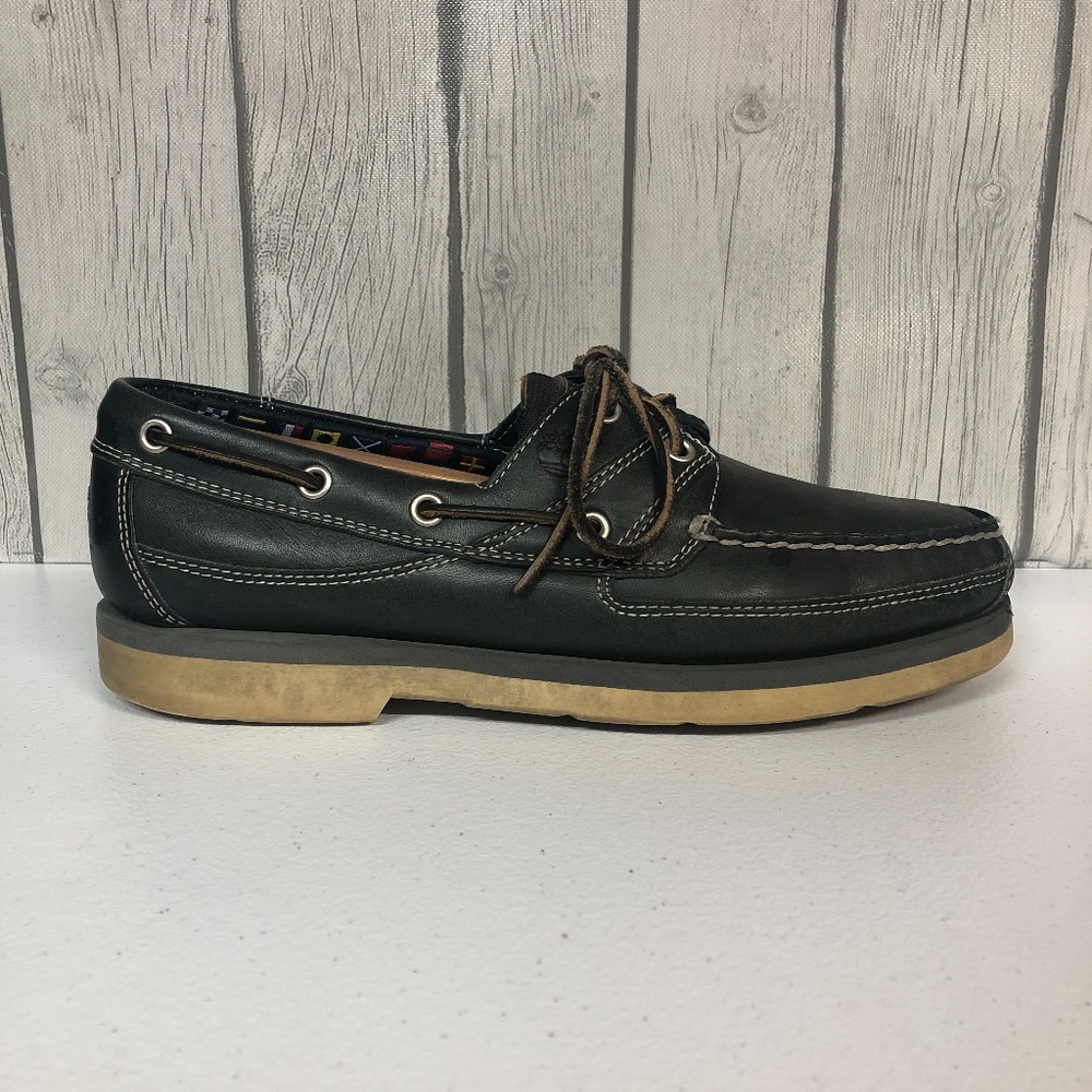 Leather Timberland Men's Boat Shoe Blue Size 8.5